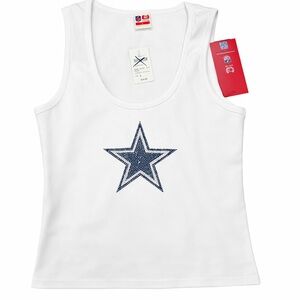 Dallas Cowboys , Women's White & Blue Star Tank Top